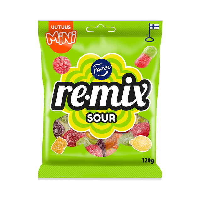 Remix Mini Sour karkkipussi 120g - Fazer Store