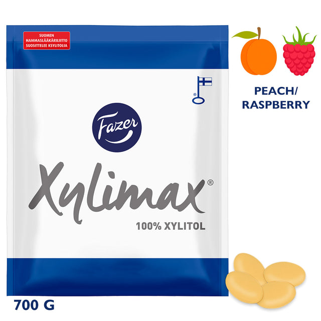 Xylimax Persikka-vadelma täysksylitolipastilli 700 g - Fazer Store