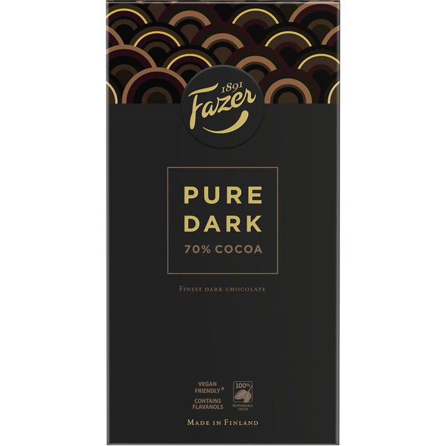 Fazer Pure Dark 70% Cocoa tumma suklaa 95 g - Fazer Store FI