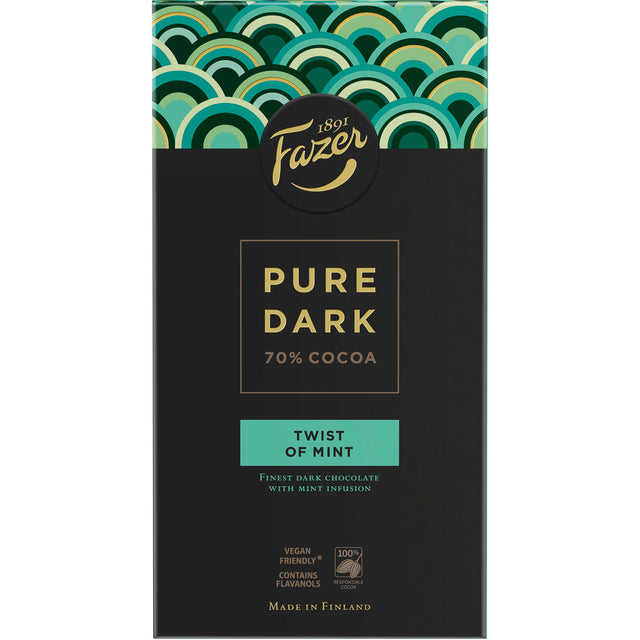 Fazer Pure Dark 70 % cocoa - Twist of Mint 95 g - Fazer Store FI