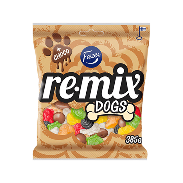 Remix Dogs karkkipussi 385g - Fazer Store