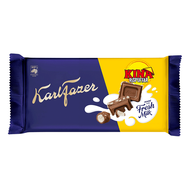 Karl Fazer Kina Riisipuffi 125g suklaa - Fazer Store