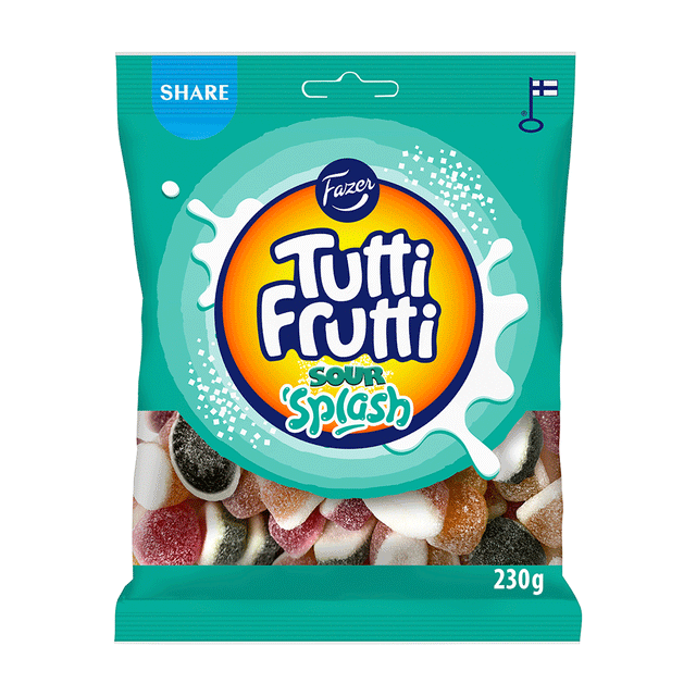 Tutti Frutti Sour Splash Mix karkkipussi 230g - Fazer Store