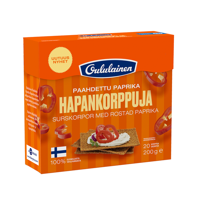 Oululainen Hapankorppu paahdettu paprika 200g - Fazer Store