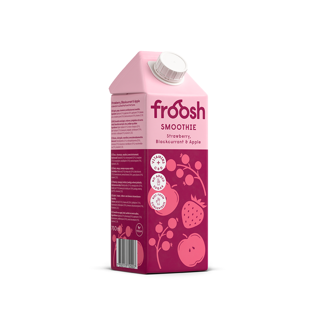 Froosh Smoothie Mansikka, Mustaherukka & Omena 750 ml - Fazer Store