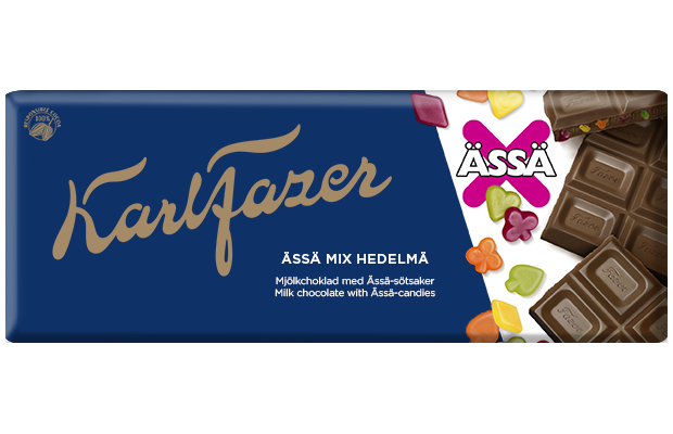 Suunnittele ja lähetä lahjaksi Karl Fazer Ässä Mix Hedelmä suklaalevy (SE) - Fazer Store