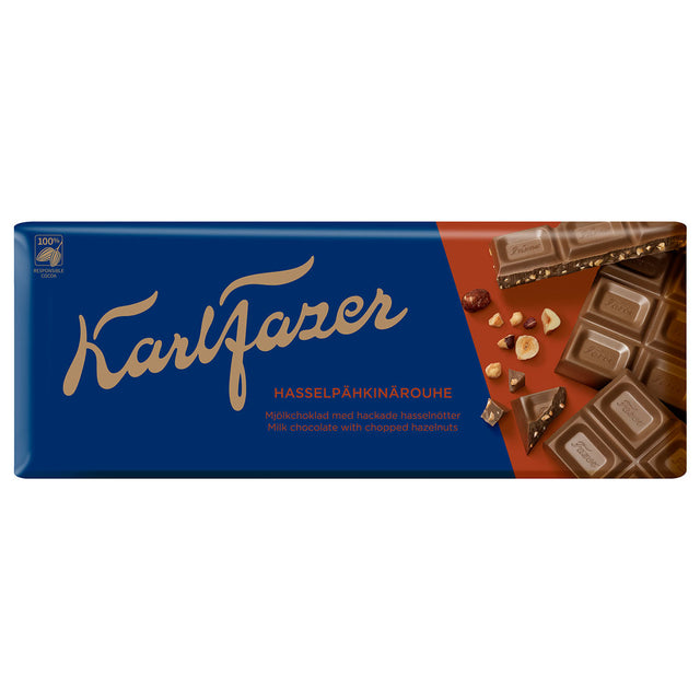 Karl Fazer Hasselpähkinärouhe suklaalevy 180 g - Fazer Store