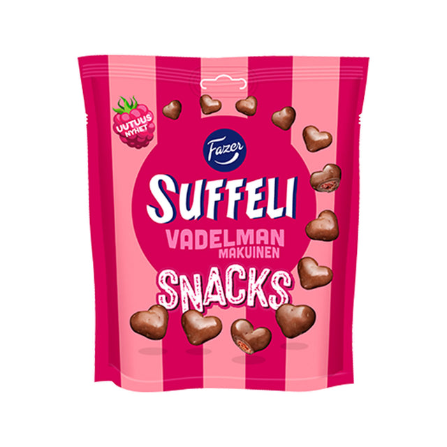 Suffeli Snacks vadelman makuinen pussi 140g