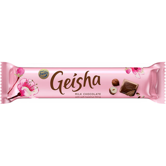 Geisha maitosuklaata hasselpähkinänougattäytteellä 37 g - Fazer Store FI