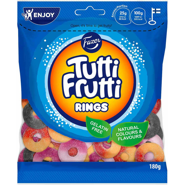 Tutti Frutti Rings 180 g - Fazer Store FI