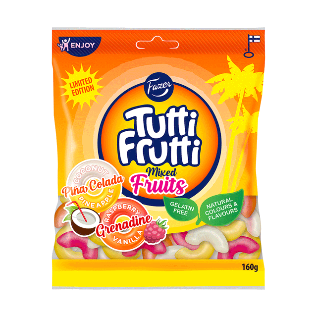 Tutti Frutti Mixed fruits karkkipussi 160g - Fazer Store